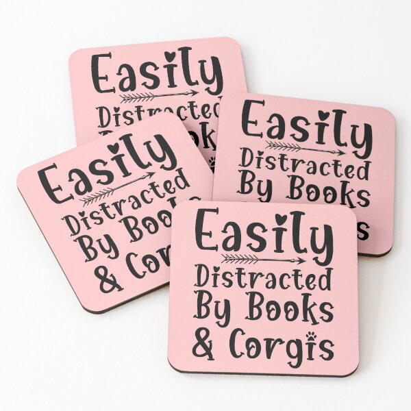 Item preview, Easily Distracted By Books And Corgis Funny Dog designed and sold by kamrankhan.