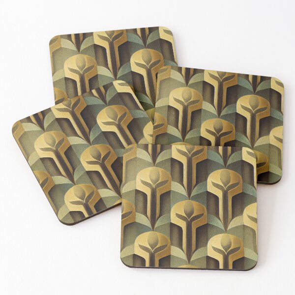 Item preview, Luxurious Golden, Sage And Earthtones Art Deco Pattern designed and sold by DEC02.