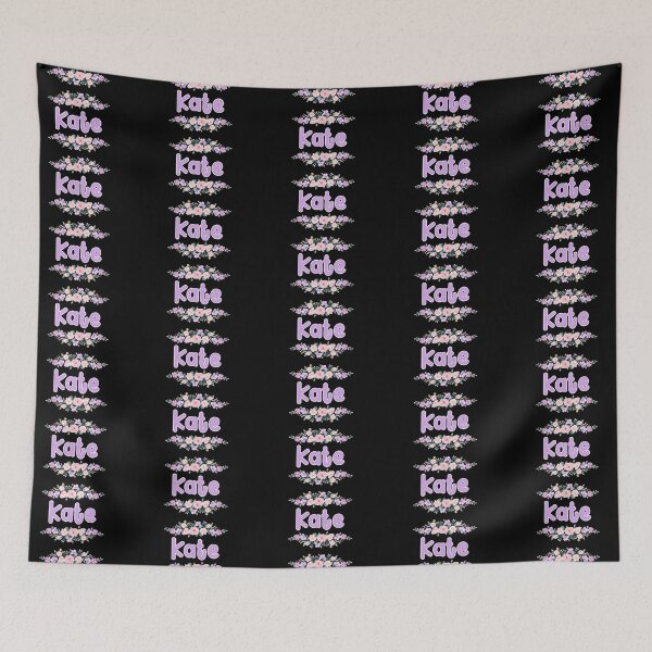 Item preview, Purple Flower Kate Name Label (Black) designed and sold by NormadWorld.
