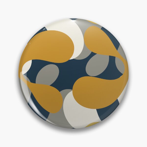 Item preview, Modern Abstract Codium Pattern Mustard Navy Blue Gray designed and sold by kierkegaard.