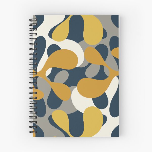 Item preview, Modern Abstract Codium Pattern Mustard Navy Blue Gray designed and sold by kierkegaard.