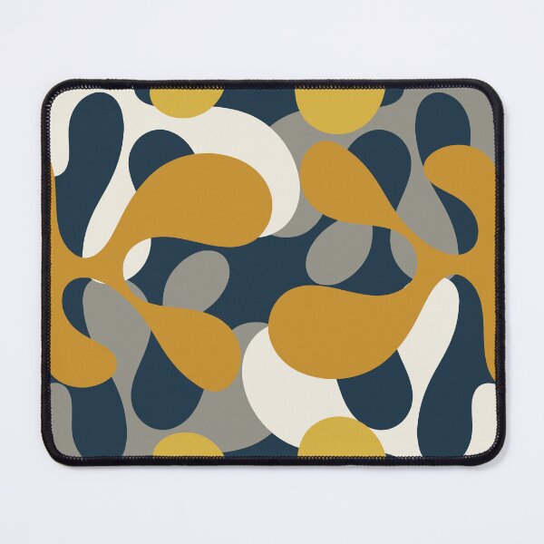 Item preview, Modern Abstract Codium Pattern Mustard Navy Blue Gray designed and sold by kierkegaard.