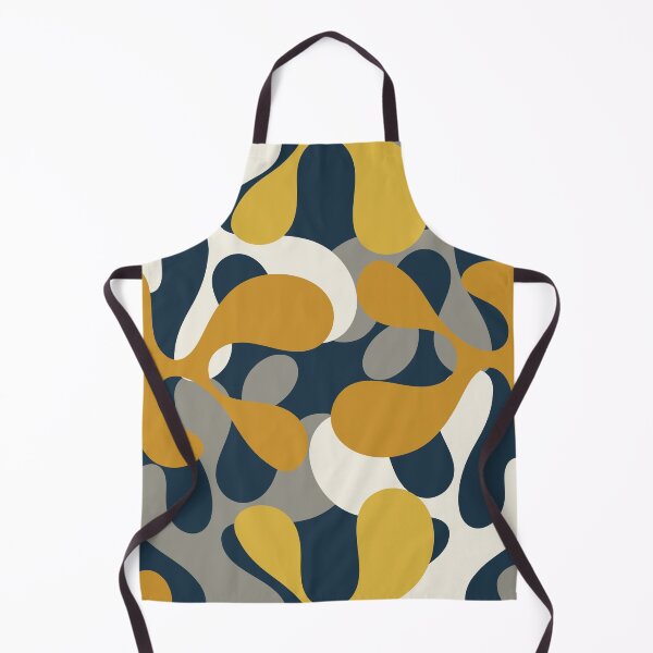 Item preview, Modern Abstract Codium Pattern Mustard Navy Blue Gray designed and sold by kierkegaard.