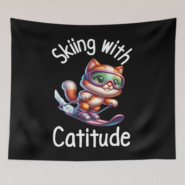 Item preview, Cat Skiing Funny Cat Lover Gift  designed and sold by HosvPrint .s.