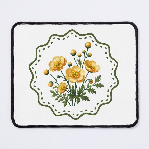 Item preview, Embroidery imitation flowers - the buttercup designed and sold by digital.stickerperso.com.