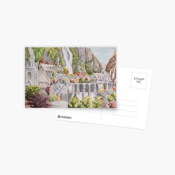 Item preview, Elven City Watercolor designed and sold by Cornflowersart.