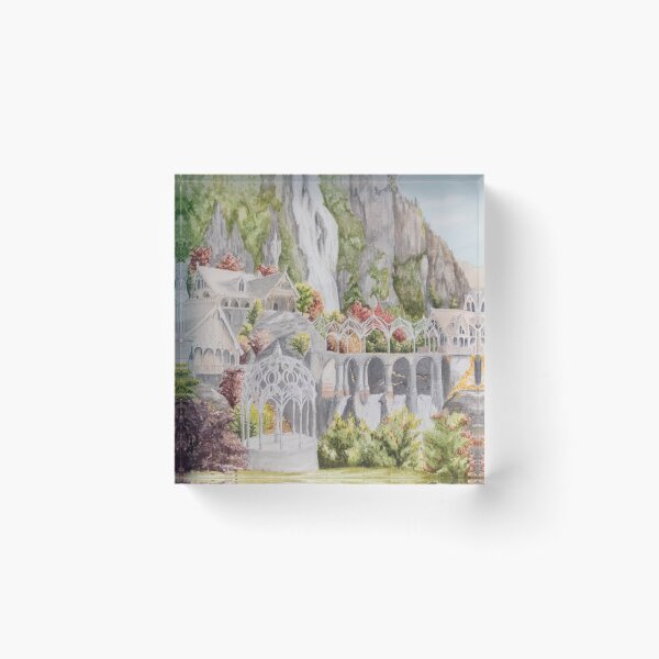 Item preview, Elven City Watercolor designed and sold by Cornflowersart.