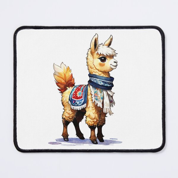 Item preview, Cute Alpaca Wearing A Winter Scarf designed and sold by KawaiiLlamaShop.