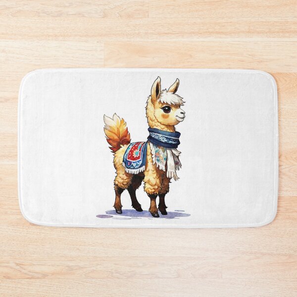Item preview, Cute Alpaca Wearing A Winter Scarf designed and sold by KawaiiLlamaShop.