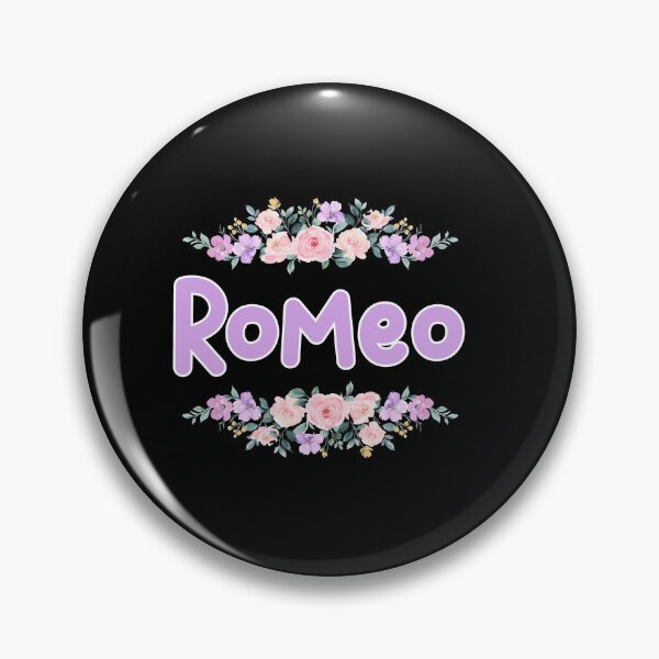 Item preview, Purple Flower Romeo Name Label (Black) designed and sold by NormadWorld.