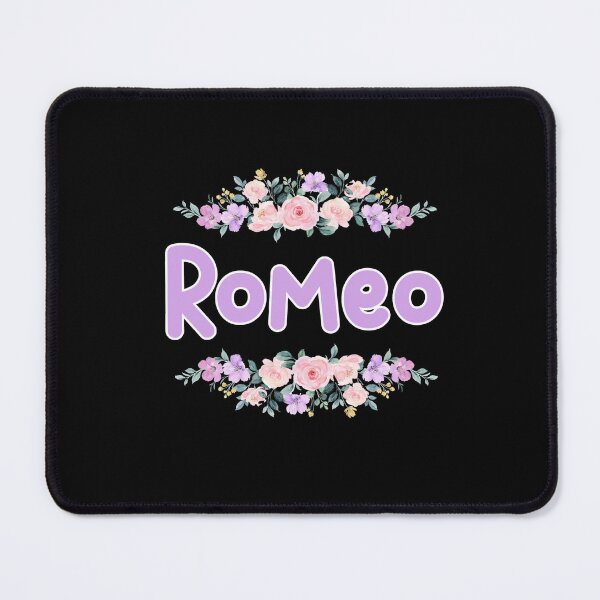 Item preview, Purple Flower Romeo Name Label (Black) designed and sold by NormadWorld.