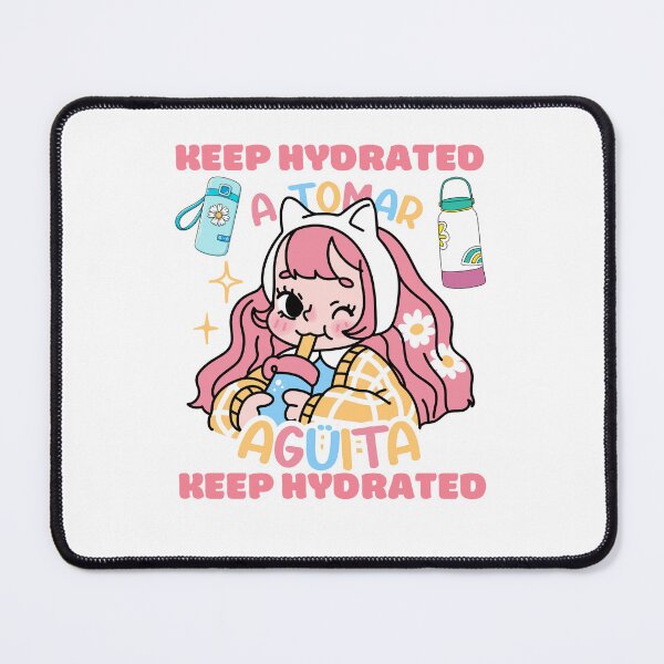 Item preview, Keep hydrated A tomar aguita, cute kawaii girl drinking designed and sold by BritishDelights.