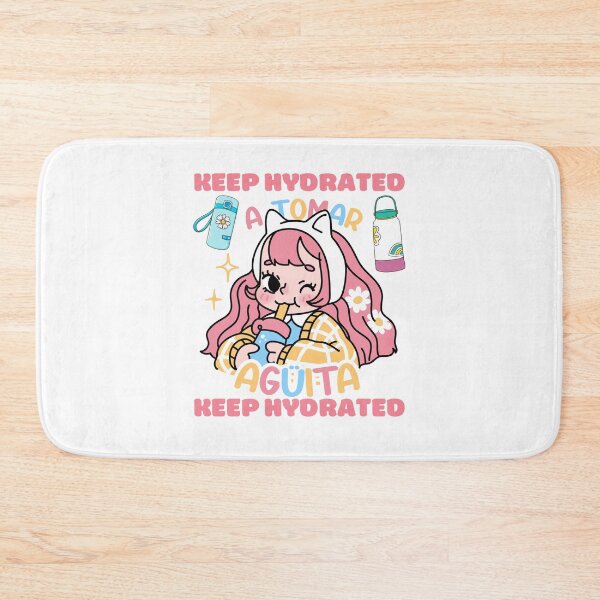 Item preview, Keep hydrated A tomar aguita, cute kawaii girl drinking designed and sold by BritishDelights.
