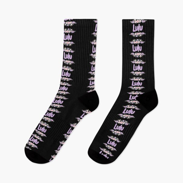 Item preview, Purple Flower Lulu Name Label (Black) designed and sold by NormadWorld.