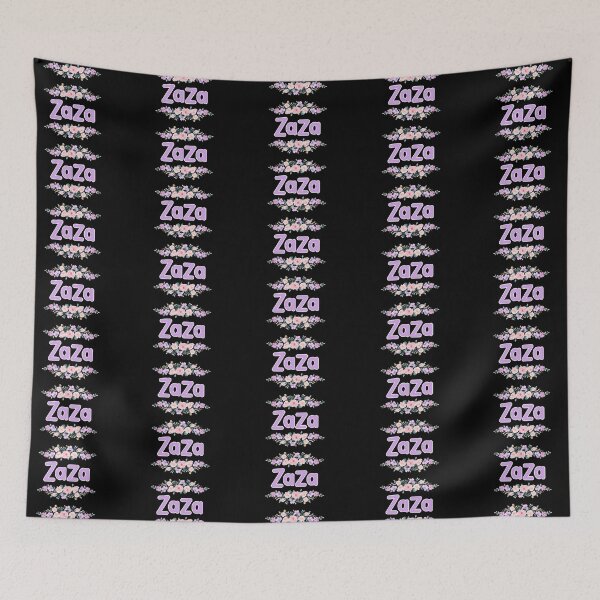 Item preview, Purple Flower Zaza Name Label (Black) designed and sold by NormadWorld.