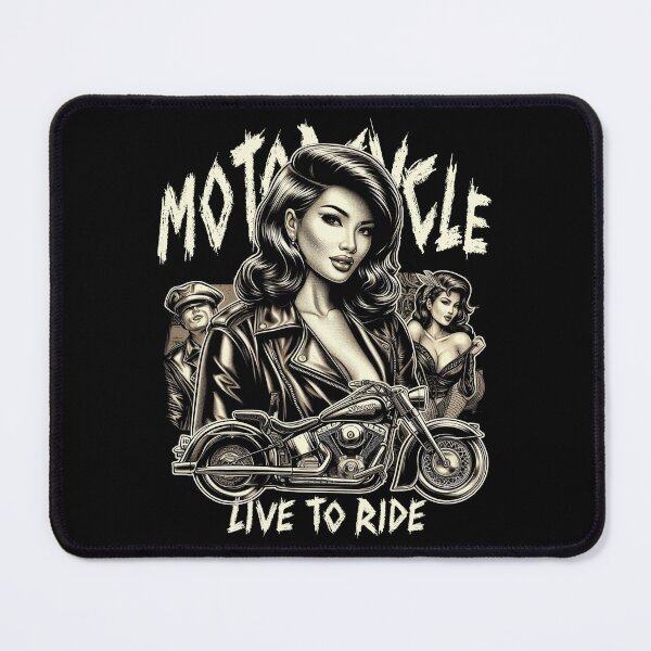 Item preview, Vintage Motorcycle Girl designed and sold by PulpVintage.