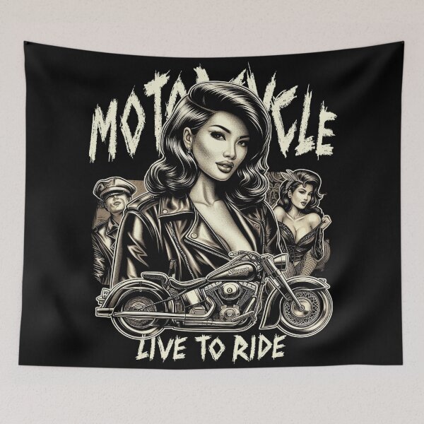 Item preview, Vintage Motorcycle Girl designed and sold by PulpVintage.