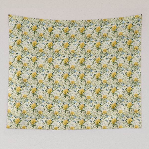 Item preview, Yellow and Blue Floral designed and sold by MidArtFusion.