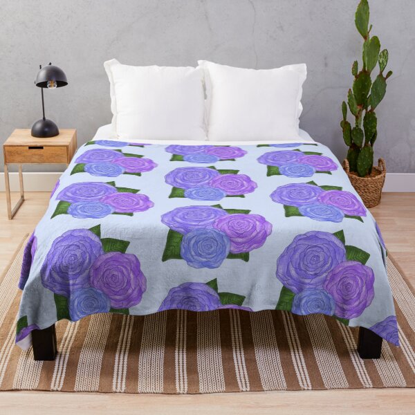Item preview, Blue purple roses floral digital drawing designed and sold by Beardraws18.