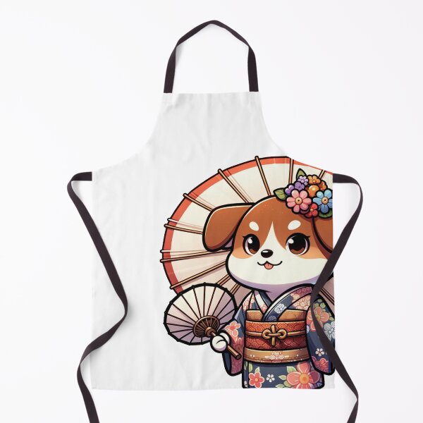 Item preview, Cartoon Female Japanese Dog in Kimono designed and sold by Andrew Frelas.