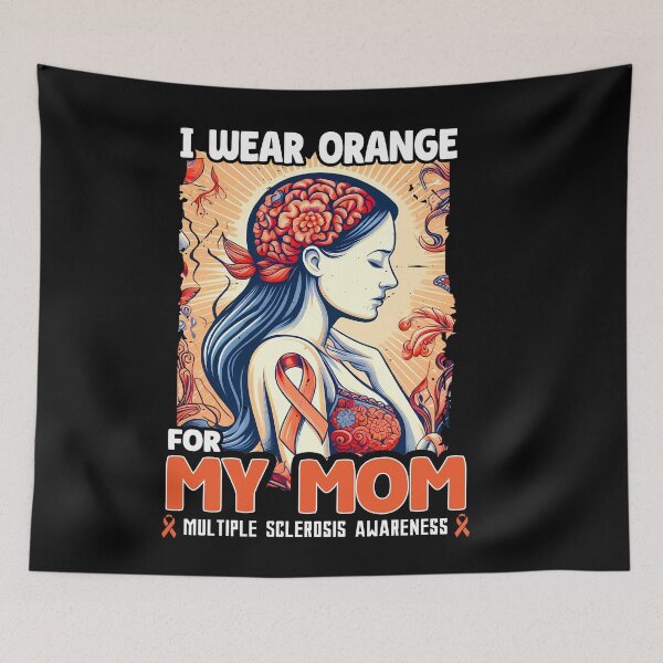 Item preview, I Wear Orange For My Mom Support Multiple Sclerosis Awareness usa Gift designed and sold by JUSTBEELEGANT.