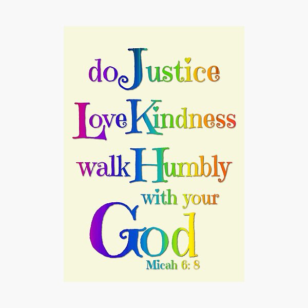 Item preview, Micah 6:8 Bible Verse Do Justly Love Kindness Walk Humbly with your God - Rainbow designed and sold by Alondra.
