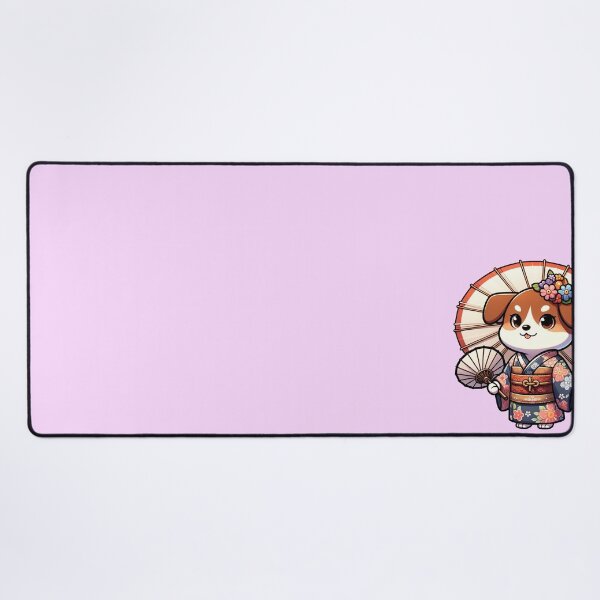 Item preview, Female Japanese Dog in Kimono Pink Background designed and sold by Andrew Frelas.