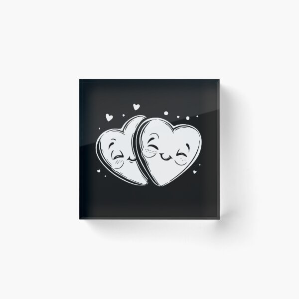 Artikelvorschau, Zwei Herzen Mono - Liebe Valentinstag Liebhaber Paar süß lustig entworfen und verkauft von TheRealmWithin.