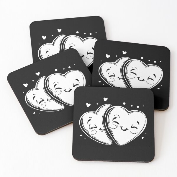 Item preview, Two Hearts Mono - Love Valentine's Day Lover Couple Cute Funny designed and sold by TheRealmWithin.