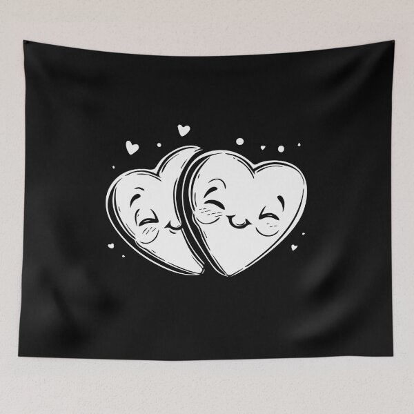 Item preview, Two Hearts Mono - Love Valentine's Day Lover Couple Cute Funny designed and sold by TheRealmWithin.