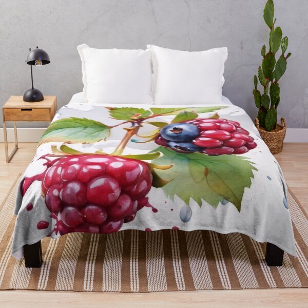 Artikelvorschau, Raspberry Blueberry Fruit Splash Art entworfen und verkauft von TheArtOfPat.