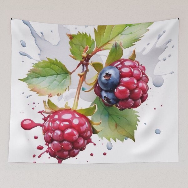 Artikelvorschau, Raspberry Blueberry Fruit Splash Art entworfen und verkauft von TheArtOfPat.