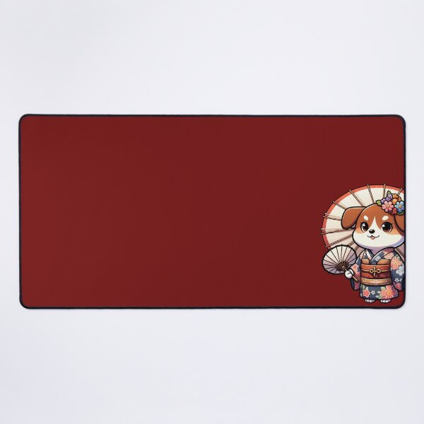 Item preview, Female Japanese Dog in Kimono Red Background designed and sold by Andrew Frelas.