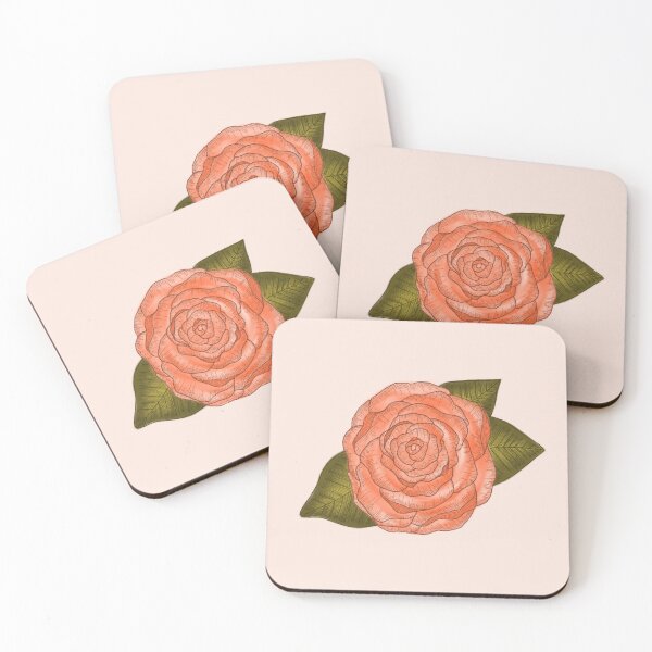 Item preview, Pink peach coloured rose digital drawing designed and sold by Beardraws18.