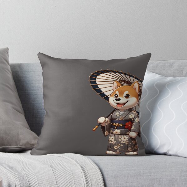 Item preview, Cartoon Male Japanese Dog in Yukata Gray designed and sold by Andrew Frelas.