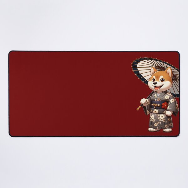 Item preview, Cartoon Male Japanese Dog in Yukata Red Background designed and sold by Andrew Frelas.