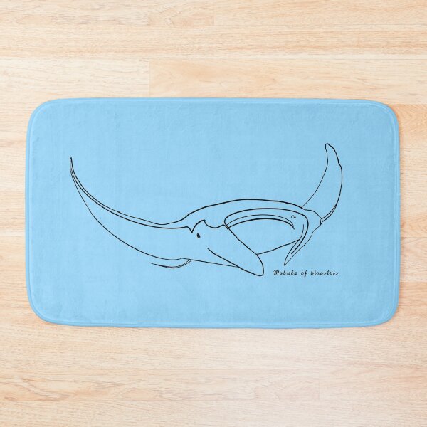 Item preview, Manta ray outline BLACK with Latin name BLUE designed and sold by heatherwestt.