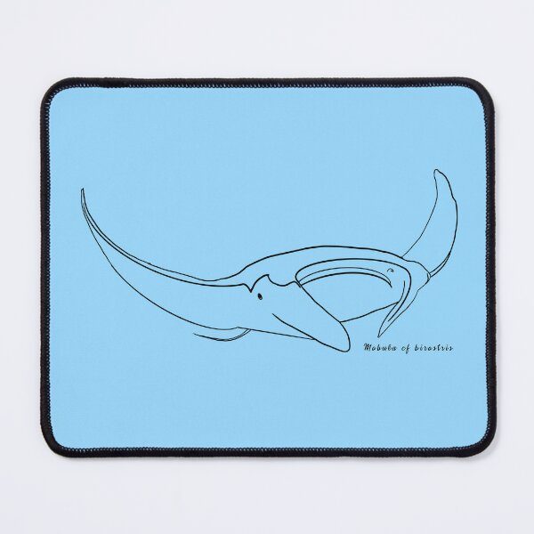 Item preview, Manta ray outline BLACK with Latin name BLUE designed and sold by heatherwestt.