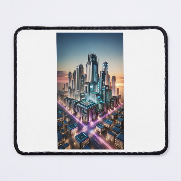 Item preview, Futuristic Cybercity at Dusk designed and sold by DreamAlongArt.