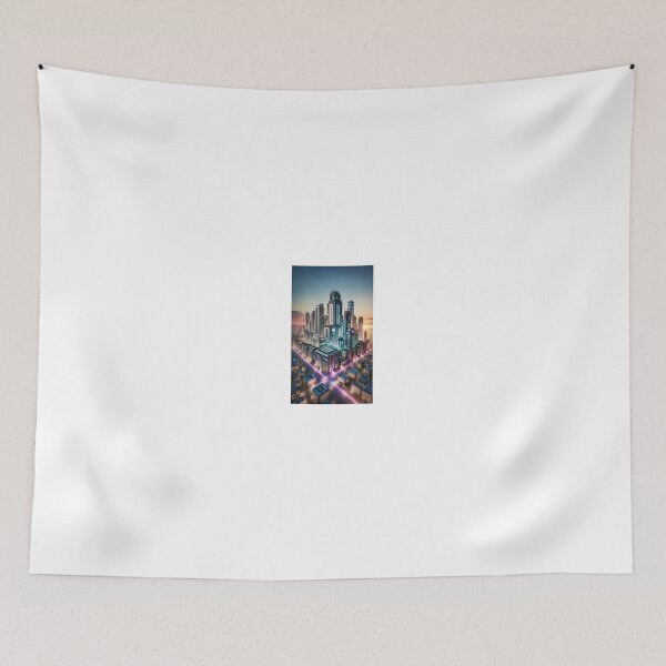 Item preview, Futuristic Cybercity at Dusk designed and sold by DreamAlongArt.