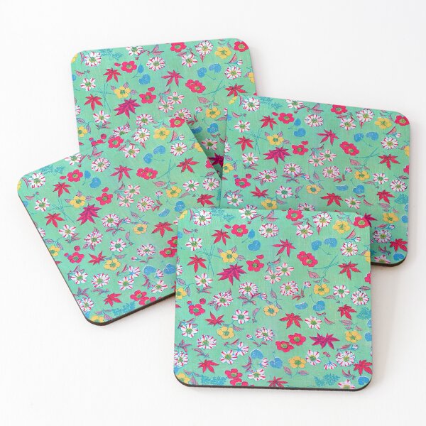 Item preview, Japanese Art, retro prints cute, cherry blossom and maple leaf print, great Japan Gift! designed and sold by JapaneseClub.
