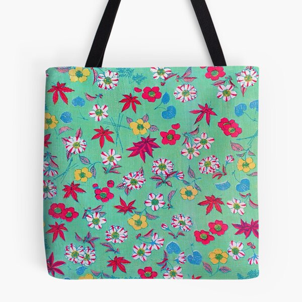 Item preview, Japanese Art, retro prints cute, cherry blossom and maple leaf print, great Japan Gift! designed and sold by JapaneseClub.