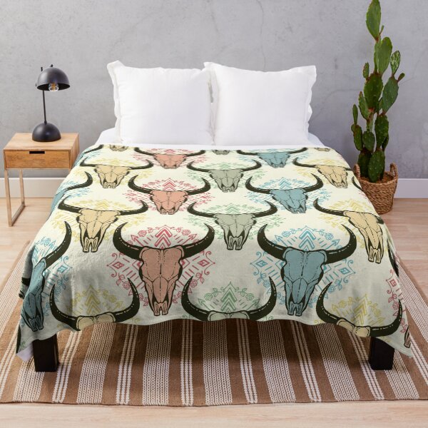 Item preview, Colorful Cow Skull Western Cowgirl Motif designed and sold by AllisonDelDuca.