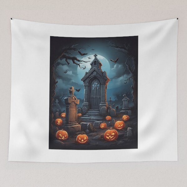 Item preview, spooky cemetery designed and sold by Arzankart.