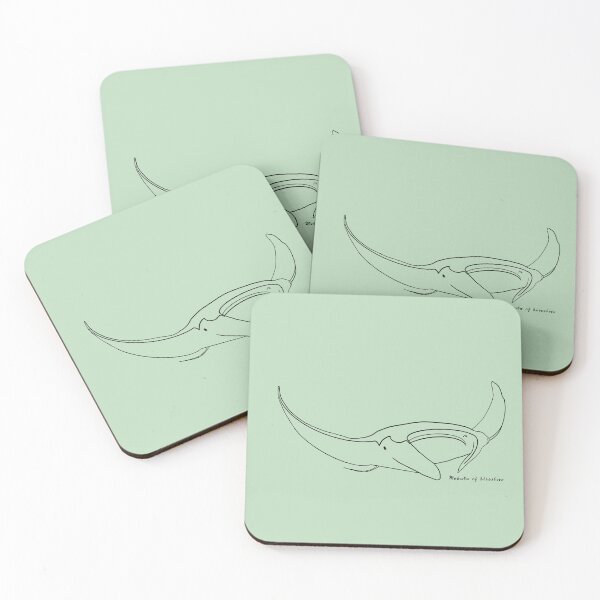Item preview, Manta ray outline BLACK with Latin name GREEN designed and sold by heatherwestt.