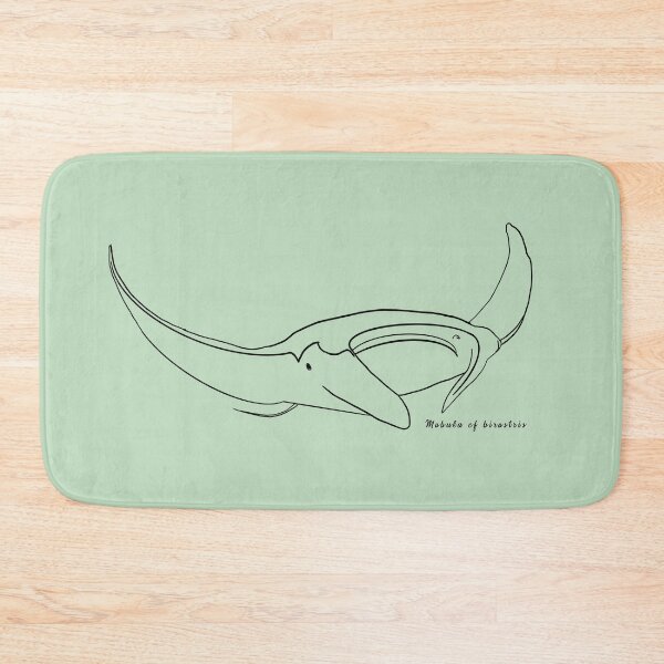 Item preview, Manta ray outline BLACK with Latin name GREEN designed and sold by heatherwestt.