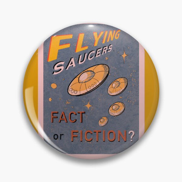 Item preview, Flying saucers - fact or fiction? retro poster designed and sold by PurplePajamas.