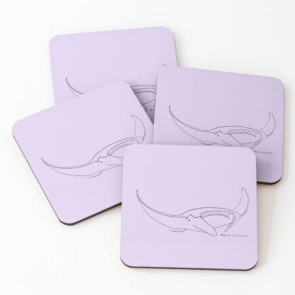 Item preview, Manta ray outline BLACK with Latin name LAVENDER designed and sold by heatherwestt.