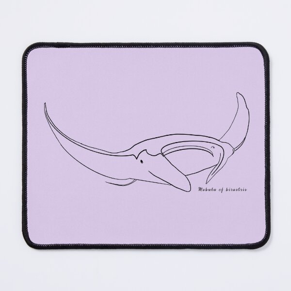 Item preview, Manta ray outline BLACK with Latin name LAVENDER designed and sold by heatherwestt.