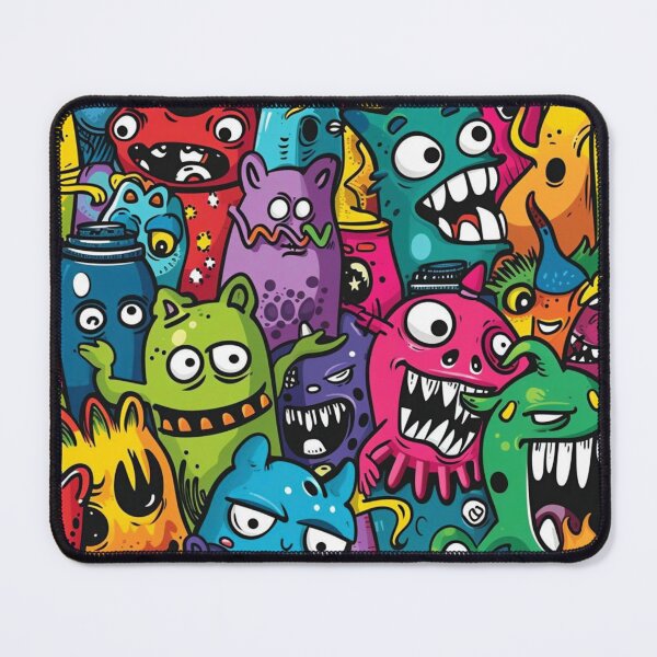 Item preview, Colorful Little Monsters Pattern- Abstract Mash-Up designed and sold by HausKatz.